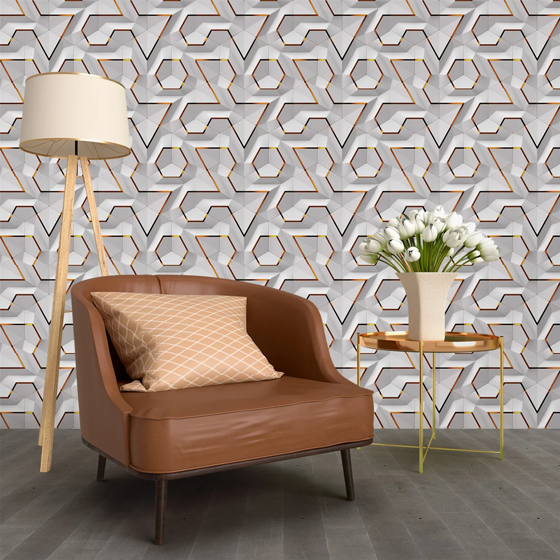 WallWear Abstract Grey decorative masterpiece for home decor